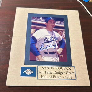 Sandy Koufax Dodgers Hall of Fame 1972 Signed Photo